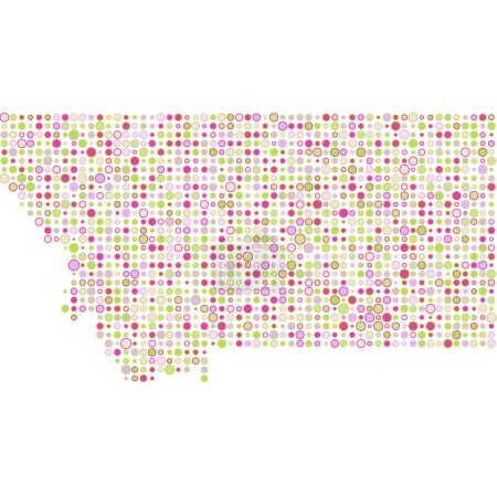 Illustration for Montana Silhouette Pixelated pattern map illustration - Royalty Free Image