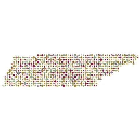 Illustration for Tennessee Silhouette Pixelated pattern map illustration - Royalty Free Image