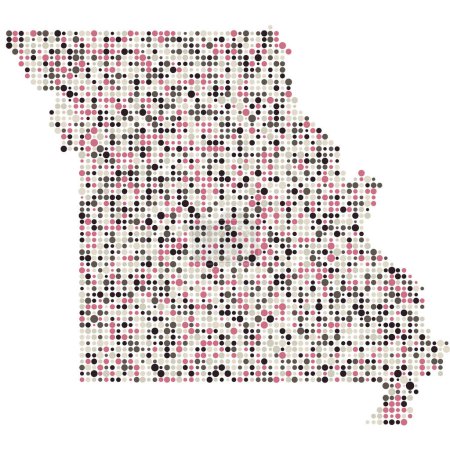 Illustration for Missouri Silhouette Pixelated pattern map illustration - Royalty Free Image