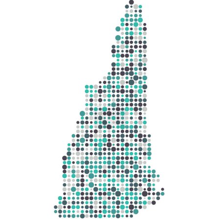 Illustration for New hampshire Silhouette Pixelated pattern map illustration - Royalty Free Image