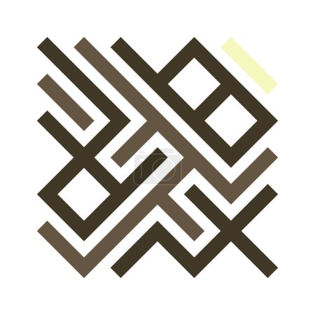 Ilustración de Asemic Glyph writing hieroglyph imitation abstract illustration - Imagen libre de derechos