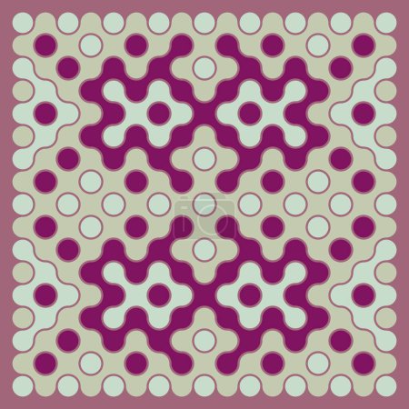 Illustration for Multicolor truchet tiling connections illustration - Royalty Free Image