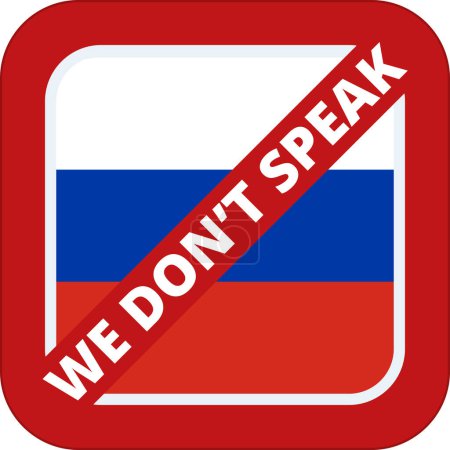Téléchargez les illustrations : On ne parle pas de label russe. Illustration conceptuelle - en licence libre de droit