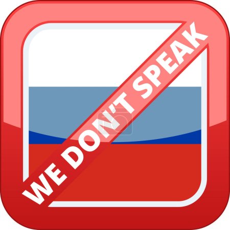 Ilustración de No hablamos ruso etiqueta. Ilustración conceptual - Imagen libre de derechos