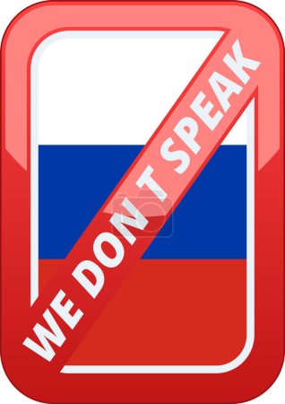 Ilustración de No hablamos ruso etiqueta. Ilustración conceptual - Imagen libre de derechos