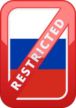Téléchargez les illustrations : Restrictions, Sanctions étiquette russe. Illustration conceptuelle - en licence libre de droit