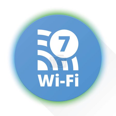 Illustration for Wi-Fi 7 generation button illustration - Royalty Free Image