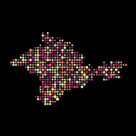 Illustration for Crimea Silhouette Pixelated pattern map illustration - Royalty Free Image
