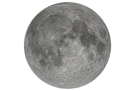 Digitally rendered planet moon isolated on white background.