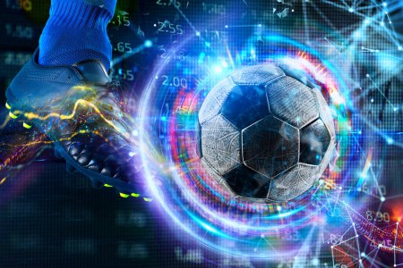 Photo for Internet network of a live streaming soccer match - Royalty Free Image