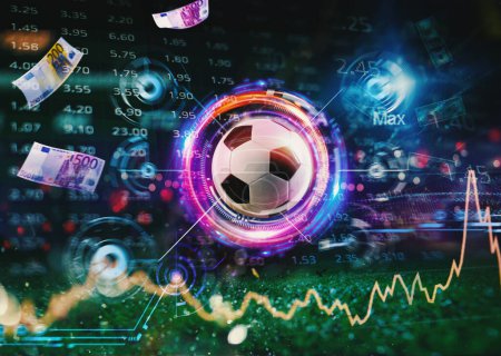 Photo for Online bet and analytics and statistics for soccer - Royalty Free Image