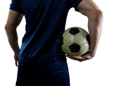 Photo for Football player ready to play with soccerball - Royalty Free Image