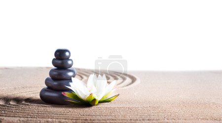Photo for Massage stones on the sand. relaxation concept - Royalty Free Image