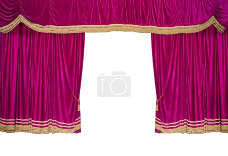 Photo for Red cinema and theater curtains, concept of show - Royalty Free Image
