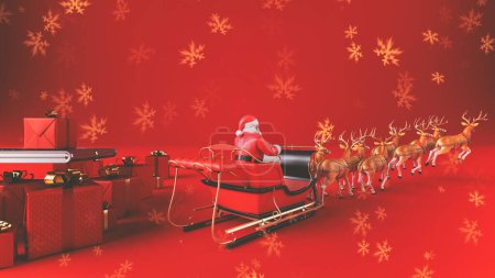 Photo for Santa Claus courier for the delivery of gifts - Royalty Free Image