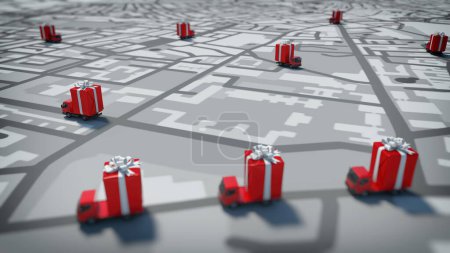 Photo for Concept of trade and distribution of christmas gifts - Royalty Free Image