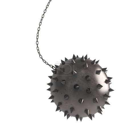 Photo for Iron ball with spikes. concept of difficult and obstacle. 3d rendering - Royalty Free Image