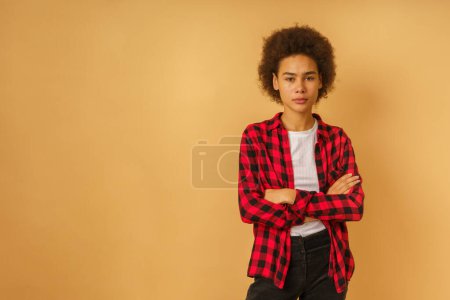Photo for Thoughtful serious afro woman having doubts about something - Royalty Free Image