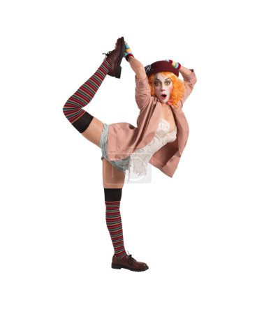 Téléchargez les photos : Femme habillée en clown prêt pour la performance - en image libre de droit