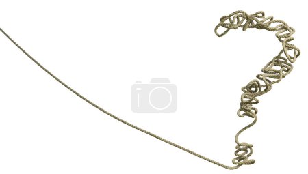 Photo for Isolated 3d render of a rope with question mark - Royalty Free Image