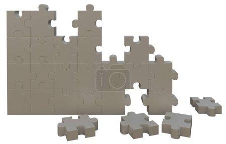 Photo for 3d render of a wall made of puzzles - Royalty Free Image