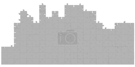 Foto de 3d renderizado de una pared hecha de rompecabezas - Imagen libre de derechos
