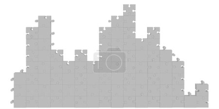 Téléchargez les photos : 3d rendu d'un mur fait de puzzles - en image libre de droit