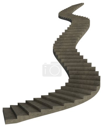 Photo for Isolated 3d render of a high staircase - Royalty Free Image