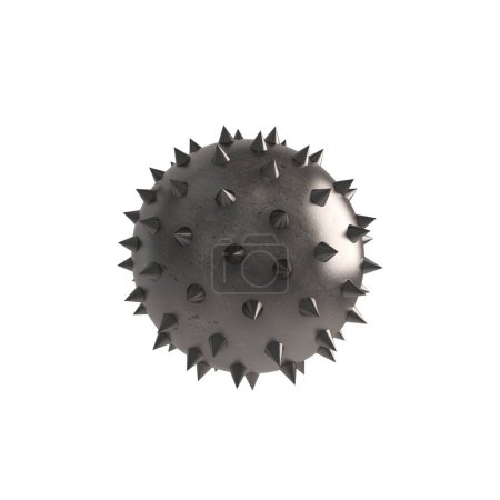 Photo for Iron ball with spikes. Concept of difficult and obstacle. 3d rendering - Royalty Free Image