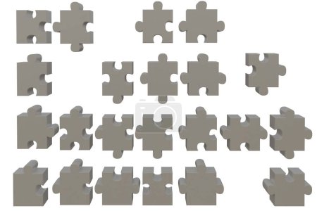 Téléchargez les photos : Isolé rendu 3d d'un puzzle - en image libre de droit