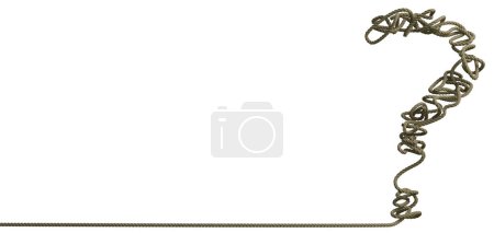 Photo for Isolated 3d render of a rope with question mark - Royalty Free Image