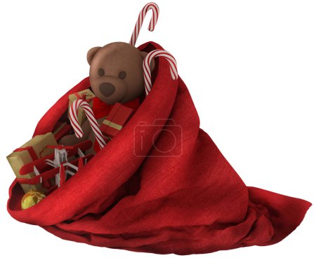 Photo for Santa sack full of xmas gifts ready to deliver - Royalty Free Image