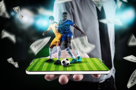 Photo for Business and money in the game of soccer - Royalty Free Image