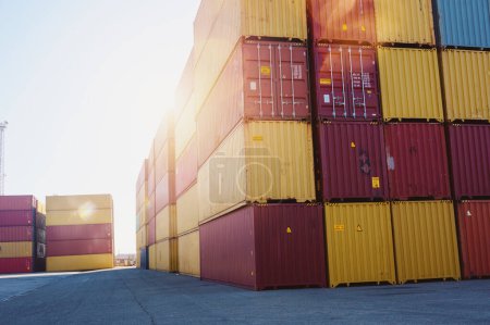 Photo for Cargo container at the port ready to ship - Royalty Free Image