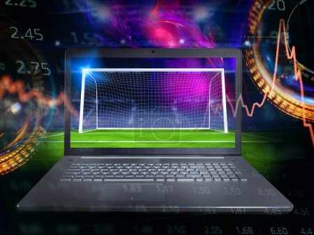Photo for Online football bet and analytics and statistics for soccer - Royalty Free Image