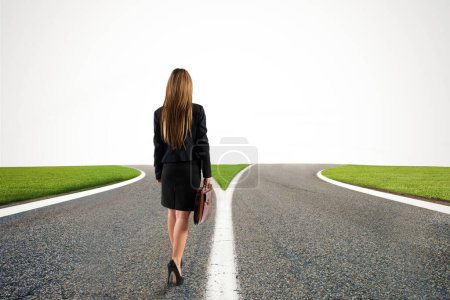 Photo for Woman having doubts about the right way to choose - Royalty Free Image