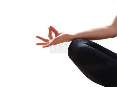 Photo for Woman relaxing in yoga position - Royalty Free Image