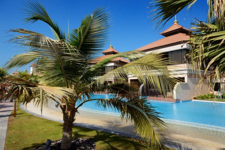 Photo for The luxury villas in Thai style hotel on Palm Jumeirah man-made island, Dubai, UAE - Royalty Free Image