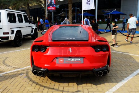 Photo for DUBAI, UAE - NOVEMBER 16: The Ferrari 812 Superfast sportscar is on Dubai Motor Show 2019 on November 16, 2019 - Royalty Free Image