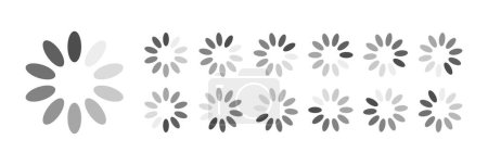 Illustration for Circular Loading Buffering Icons Vector Video Ready for Animation Gif All Keyframes Frames Bufring Circle Waiting for Connection Buffer Preloader Download Symbol Easy Replace Color - Royalty Free Image