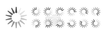Illustration for Circular Loading Buffering Icons Vector Video Ready for Animation Gif All Keyframes Frames Bufring Circle Waiting for Connection Buffer Preloader Download Symbol Easy Replace Color - Royalty Free Image