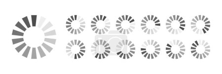 Ilustración de Buffering Iconos de carga circular Vector Video Ready for Animation Gif Todos los fotogramas clave Bufring Circle Esperando conexión Buffer Preloader Descargar Symbol Easy Replace Color - Imagen libre de derechos