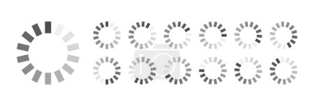 Téléchargez les illustrations : Circular Loading Buffering Icons Vector Video Ready for Animation Gif All Keyframes Frames Bufring Circle Waiting for Connection Buffer Preloader Download Symbol - en licence libre de droit