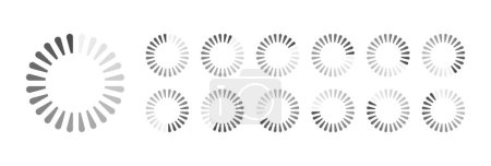 Téléchargez les illustrations : Circular Loading Buffering Icons Vector Video Ready for Animation Gif All Keyframes Frames Bufring Circle Waiting for Connection Buffer Preloader Download Symbol - en licence libre de droit