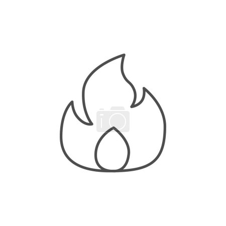 Illustration for Flame related vector linear icon. Hot offer and sale. Popular news. Fire sign. Vector outline illustration Isolated on white background. Editable stroke - Royalty Free Image