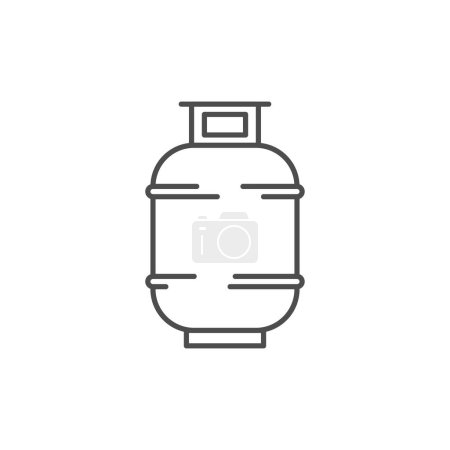 Illustration for Gas cylinder related vector linear icon. Metal tank with industrial flammable fuel. Gas tank. Vector outline illustration Isolated on white background. Editable stroke - Royalty Free Image