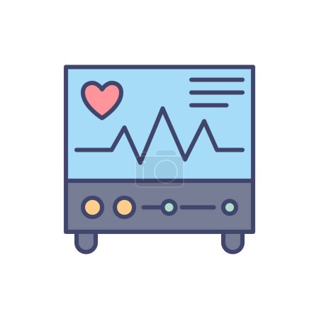 Illustration for Electrocardiogram related vector line icon. Isolated on white background. Vector illustration. Editable stroke - Royalty Free Image