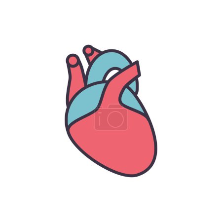Illustration for Heart Related Vector Line Icon. Isolated on White Background. Editable Stroke. - Royalty Free Image