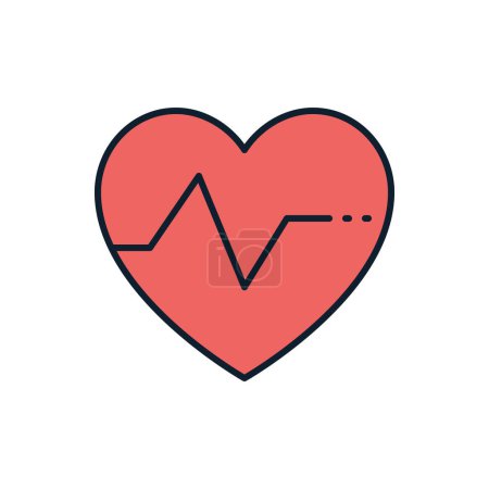 Ilustración de Icono de línea vectorial relacionado con Heartbeat Ratev. Aislado sobre fondo blanco. Ilustración vectorial. Carrera editable - Imagen libre de derechos