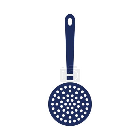 Illustration for Mesh Skimmer Icon Isolated. Kitchen Utensils. Cooking Appliance. Vector Illustration on White Background - Royalty Free Image